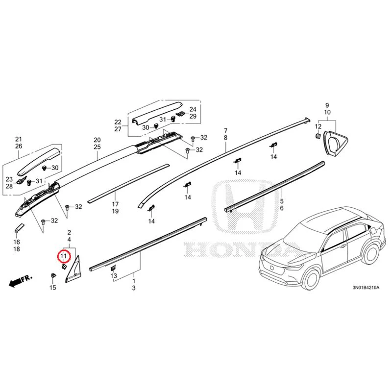 [NEW] JDM HONDA VEZEL e:HEV RV5 2025 Molding GENUINE OEM - Image 10