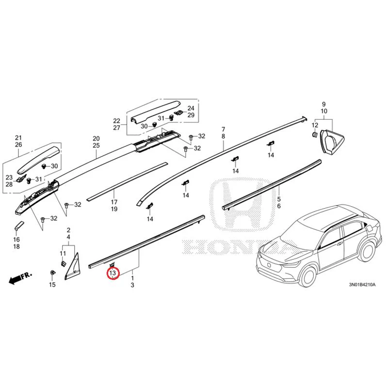 [NEW] JDM HONDA VEZEL e:HEV RV5 2025 Molding GENUINE OEM - Image 12