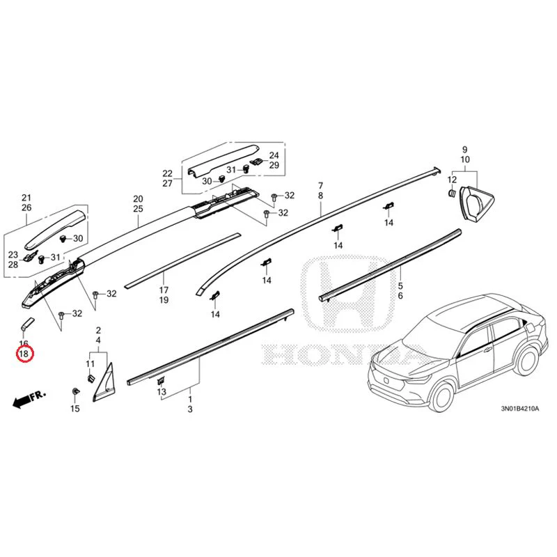 [NEW] JDM HONDA VEZEL e:HEV RV5 2025 Molding GENUINE OEM - Image 16