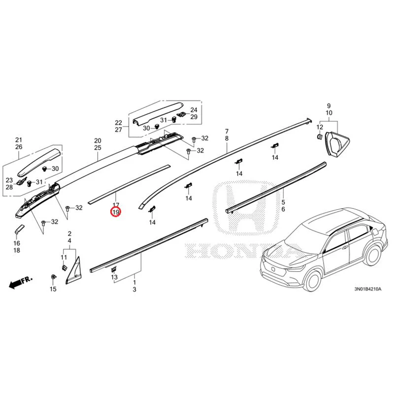 [NEW] JDM HONDA VEZEL e:HEV RV5 2025 Molding GENUINE OEM - Image 17