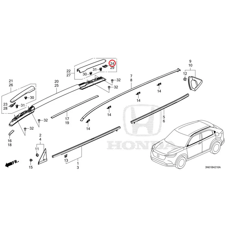[NEW] JDM HONDA VEZEL e:HEV RV5 2025 Molding GENUINE OEM - Image 22