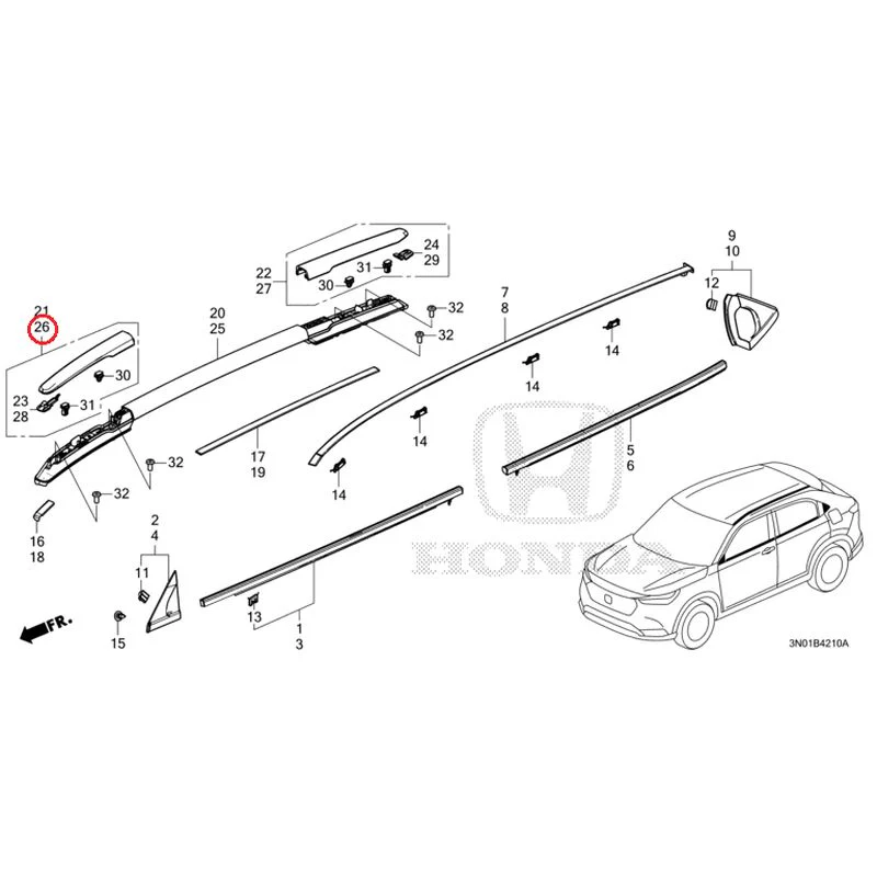 [NEW] JDM HONDA VEZEL e:HEV RV5 2025 Molding GENUINE OEM - Image 24