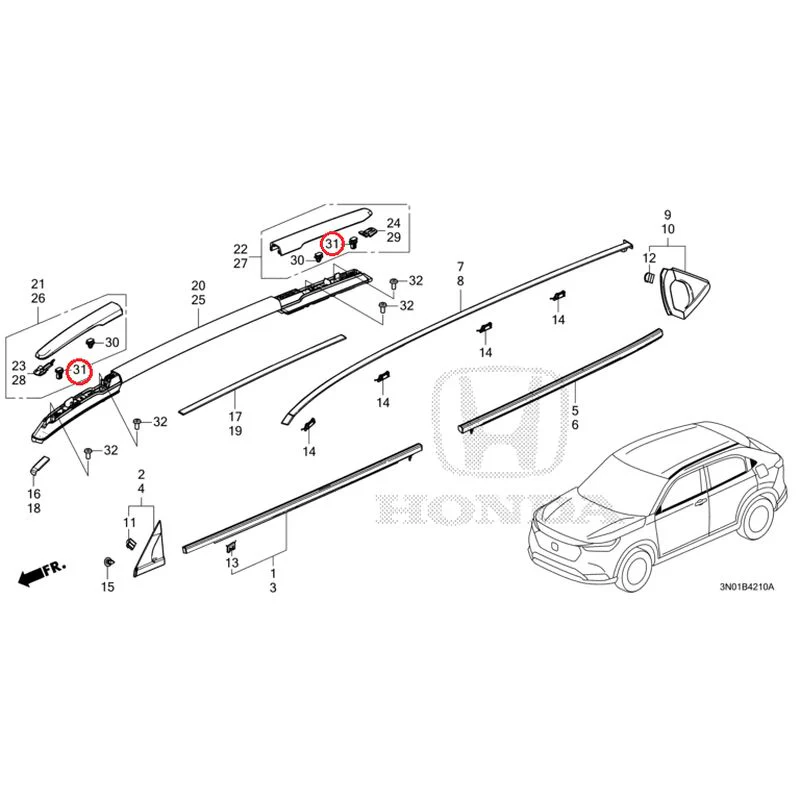 [NEW] JDM HONDA VEZEL e:HEV RV5 2025 Molding GENUINE OEM - Image 29