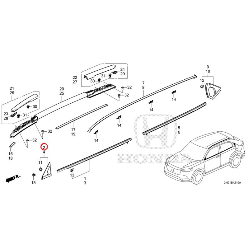 [NEW] JDM HONDA VEZEL e:HEV RV5 2025 Molding GENUINE OEM - Image 3