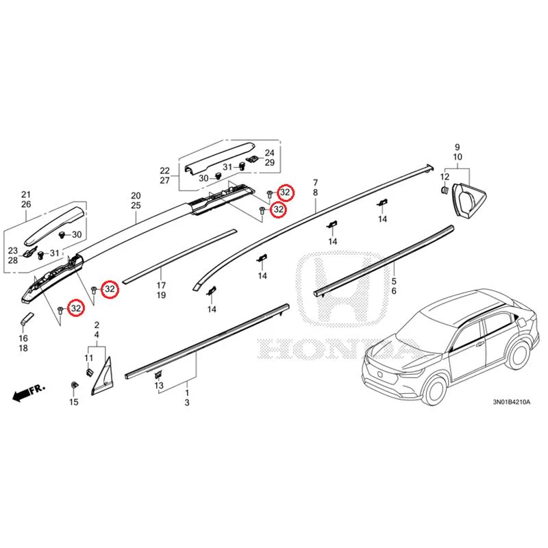 [NEW] JDM HONDA VEZEL e:HEV RV5 2025 Molding GENUINE OEM - Image 30