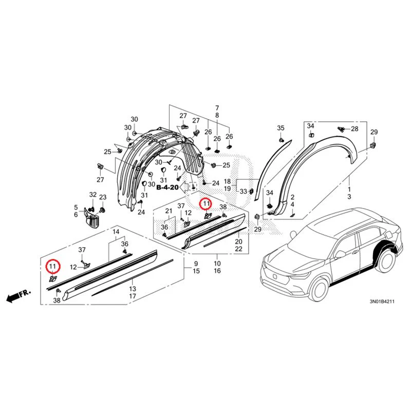[NEW] JDM HONDA VEZEL e:HEV RV5 2025 Protectors GENUINE OEM - Image 10