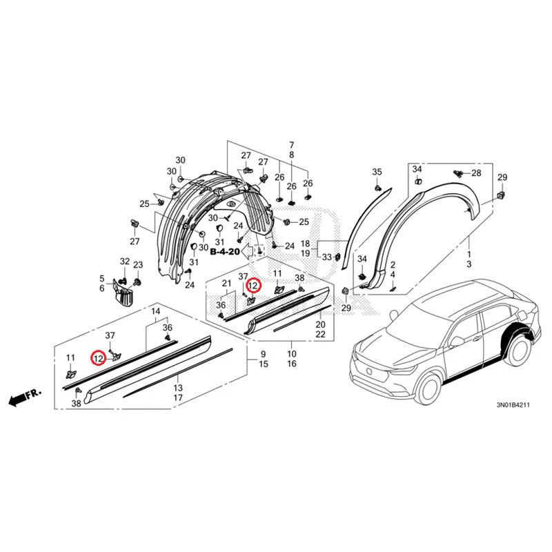 [NEW] JDM HONDA VEZEL e:HEV RV5 2025 Protectors GENUINE OEM - Image 11