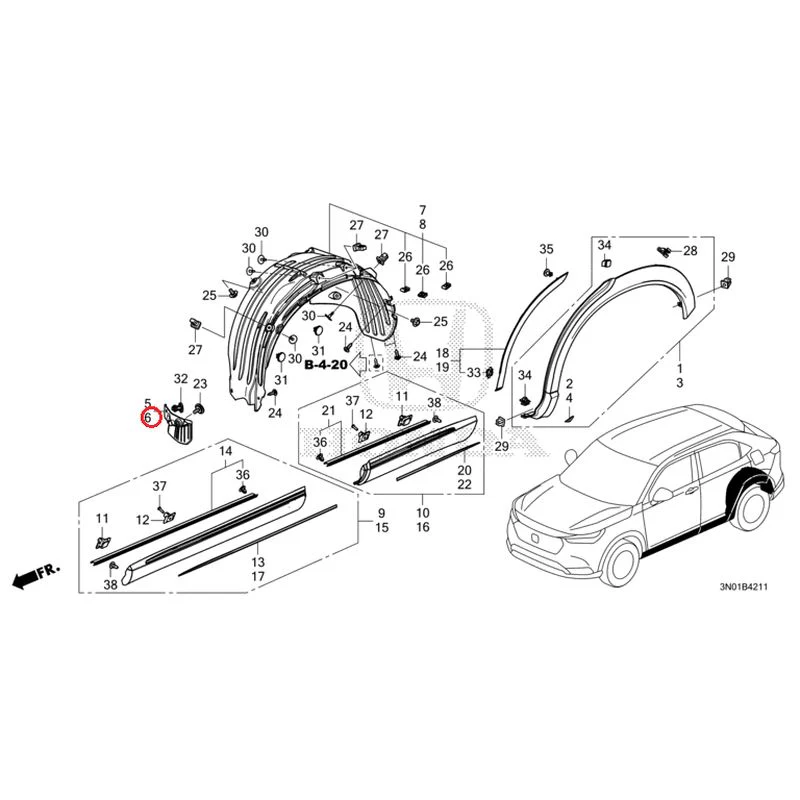 [NEW] JDM HONDA VEZEL e:HEV RV5 2025 Protectors GENUINE OEM - Image 5