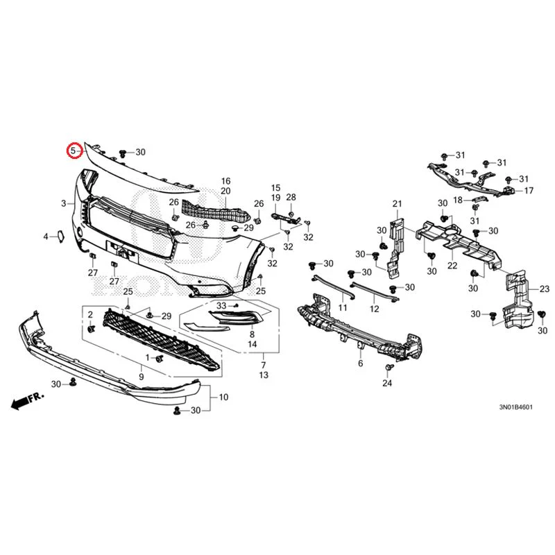 [NEW] JDM HONDA VEZEL e:HEV RV5 2025 Front Bumper (2) GENUINE OEM - Image 17