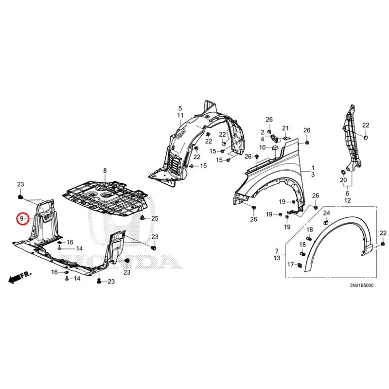 [NEW] JDM HONDA VEZEL e:HEV RV5 2025 Front Fenders GENUINE OEM - Image 10