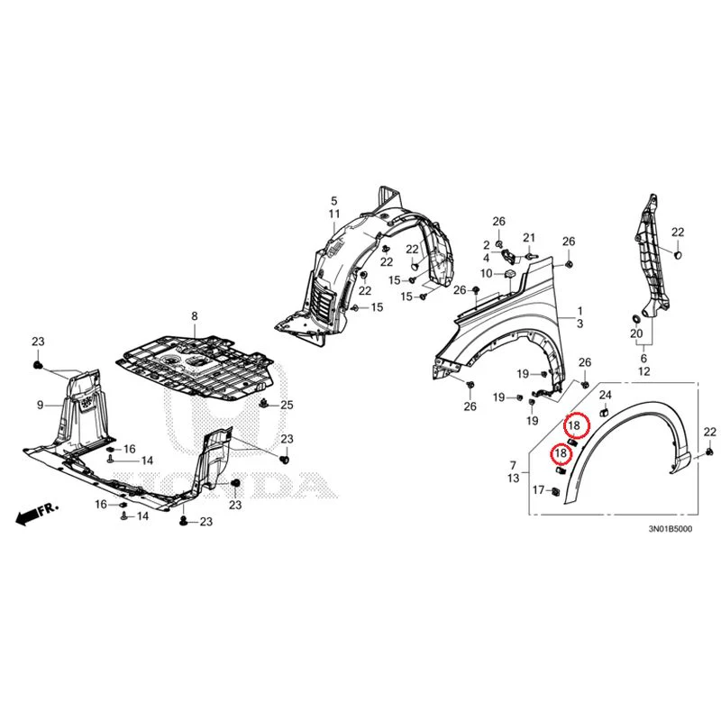 [NEW] JDM HONDA VEZEL e:HEV RV5 2025 Front Fenders GENUINE OEM - Image 19