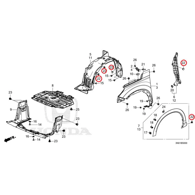 [NEW] JDM HONDA VEZEL e:HEV RV5 2025 Front Fenders GENUINE OEM - Image 23