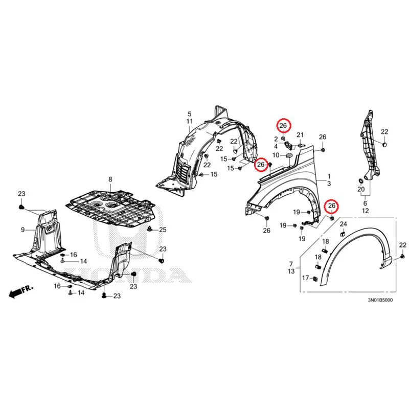 [NEW] JDM HONDA VEZEL e:HEV RV5 2025 Front Fenders GENUINE OEM - Image 27