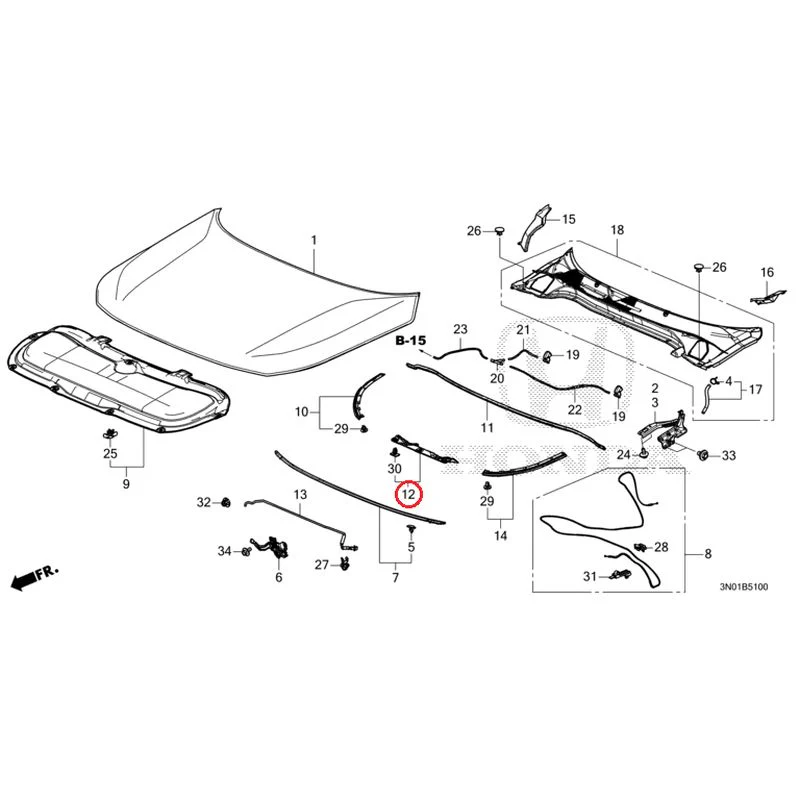 [NEW] JDM HONDA VEZEL e:HEV RV5 2025 Hood GENUINE OEM - Image 14