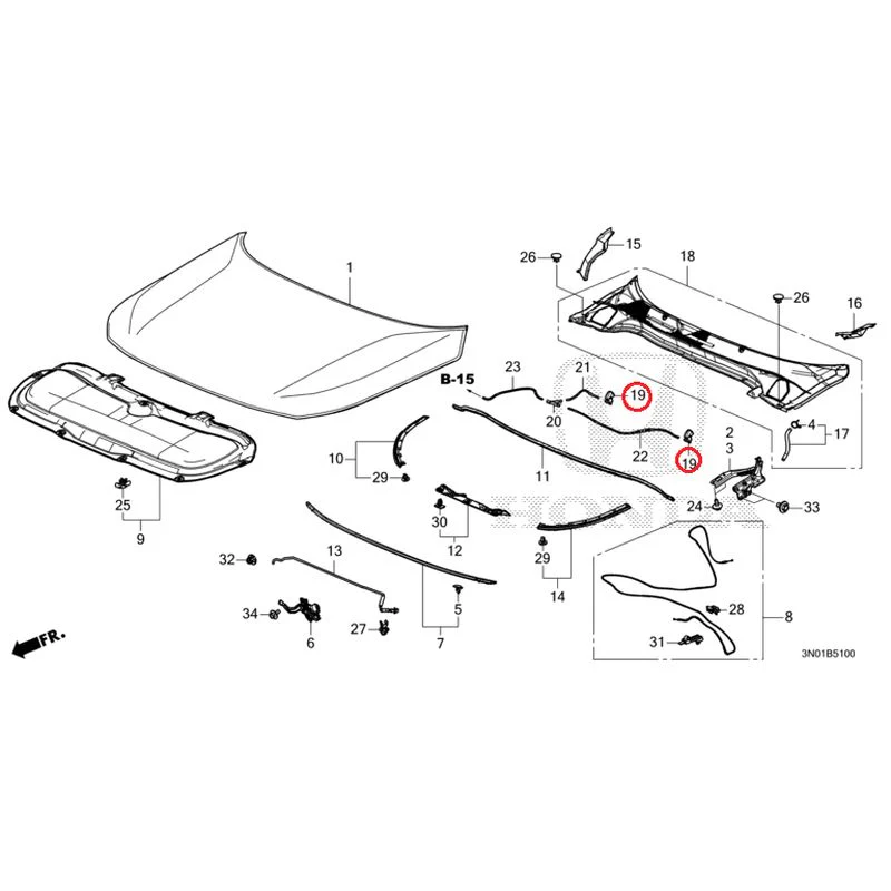 [NEW] JDM HONDA VEZEL e:HEV RV5 2025 Hood GENUINE OEM - Image 21