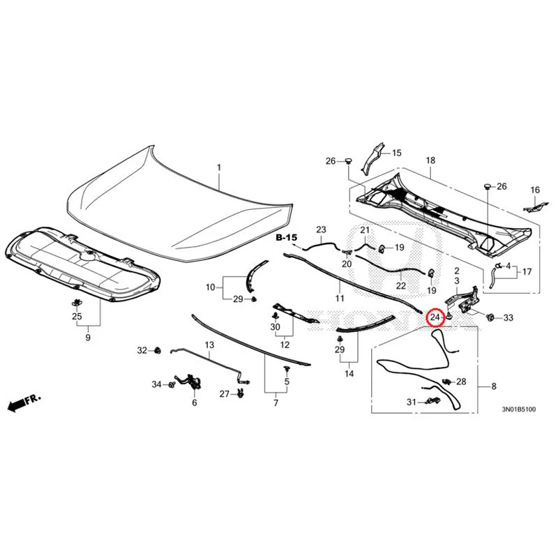 [NEW] JDM HONDA VEZEL e:HEV RV5 2025 Hood GENUINE OEM - Image 26