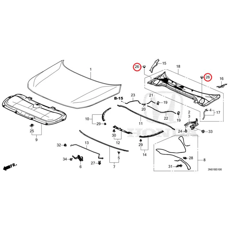 [NEW] JDM HONDA VEZEL e:HEV RV5 2025 Hood GENUINE OEM - Image 28