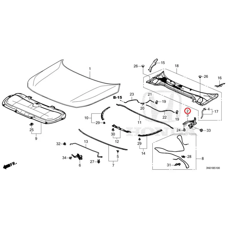 [NEW] JDM HONDA VEZEL e:HEV RV5 2025 Hood GENUINE OEM - Image 3