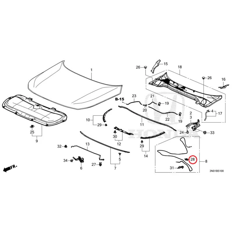 [NEW] JDM HONDA VEZEL e:HEV RV5 2025 Hood GENUINE OEM - Image 30