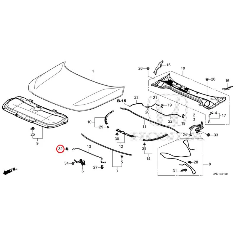 [NEW] JDM HONDA VEZEL e:HEV RV5 2025 Hood GENUINE OEM - Image 34