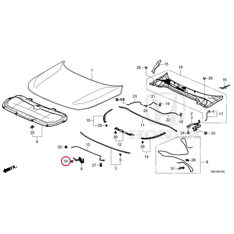 [NEW] JDM HONDA VEZEL e:HEV RV5 2025 Hood GENUINE OEM - Image 36