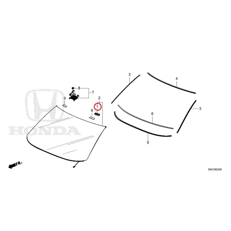 [NEW] JDM HONDA VEZEL e:HEV RV5 2025 Front Windshield GENUINE OEM - Image 2