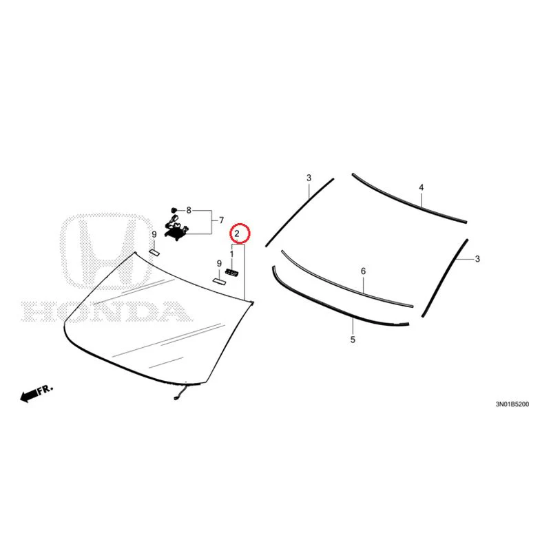 [NEW] JDM HONDA VEZEL e:HEV RV5 2025 Front Windshield GENUINE OEM - Image 3