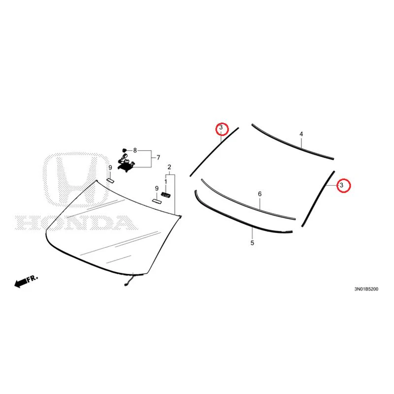 [NEW] JDM HONDA VEZEL e:HEV RV5 2025 Front Windshield GENUINE OEM - Image 4