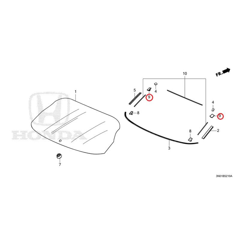 [NEW] JDM HONDA VEZEL e:HEV RV5 2025 Rear Windshield Glass GENUINE OEM - Image 9