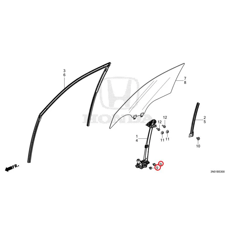 [NEW] JDM HONDA VEZEL e:HEV RV5 2025 Front Door Glass/Regulator GENUINE OEM - Image 10