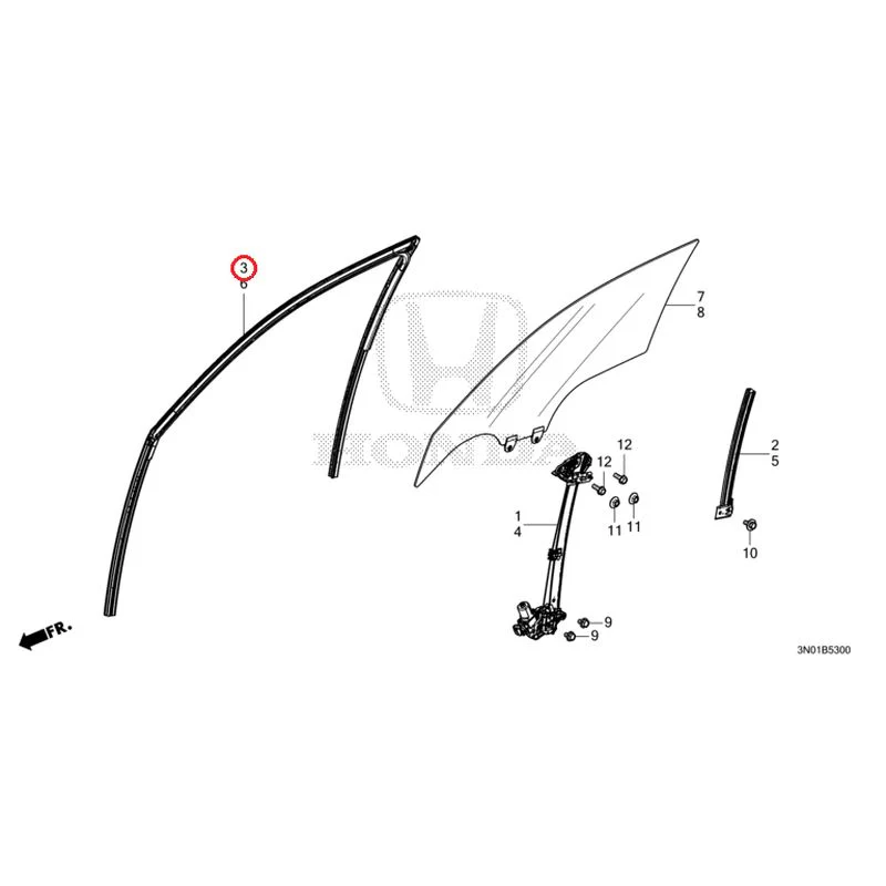 [NEW] JDM HONDA VEZEL e:HEV RV5 2025 Front Door Glass/Regulator GENUINE OEM - Image 4