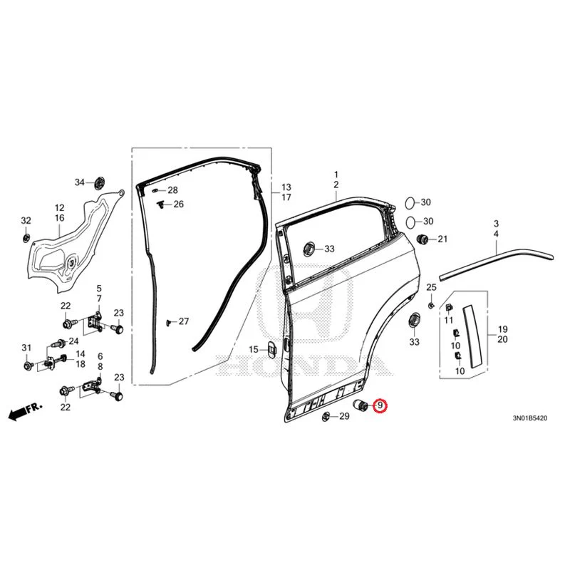 [NEW] JDM HONDA VEZEL e:HEV RV5 2025 Rear Door Panel GENUINE OEM - Image 10