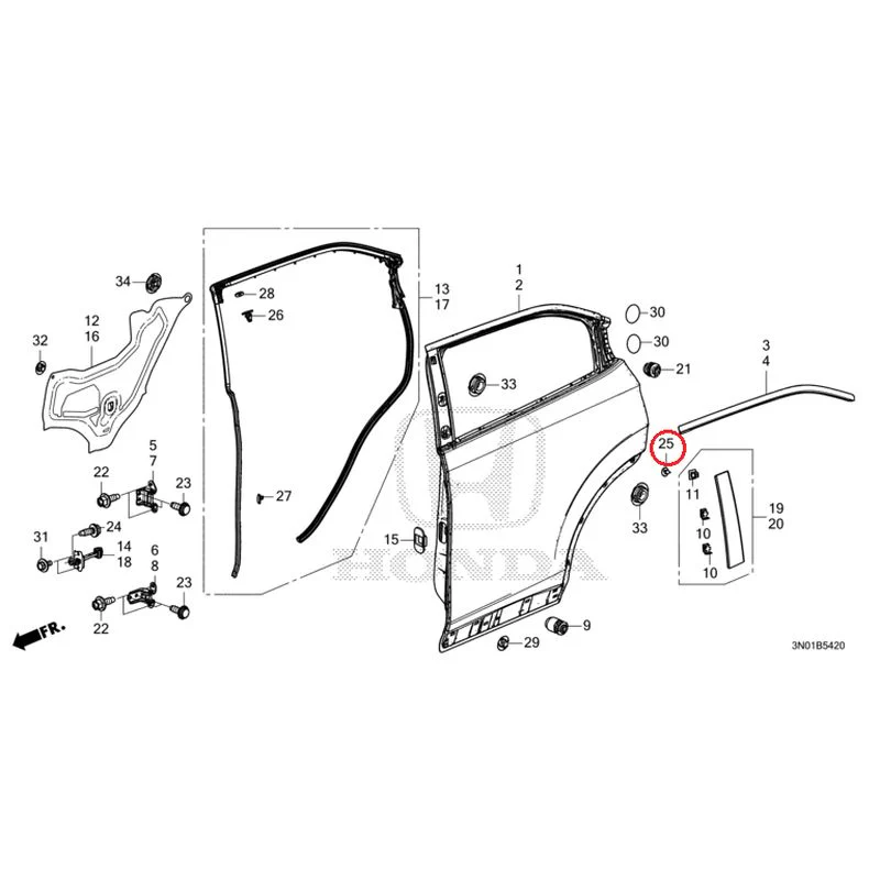 [NEW] JDM HONDA VEZEL e:HEV RV5 2025 Rear Door Panel GENUINE OEM - Image 27
