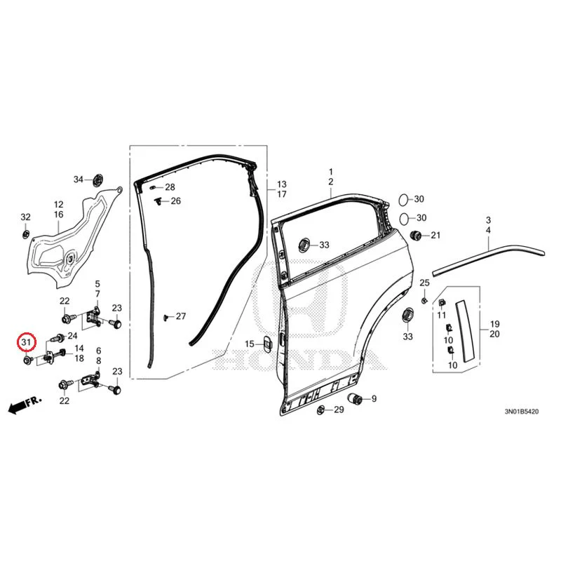 [NEW] JDM HONDA VEZEL e:HEV RV5 2025 Rear Door Panel GENUINE OEM - Image 33