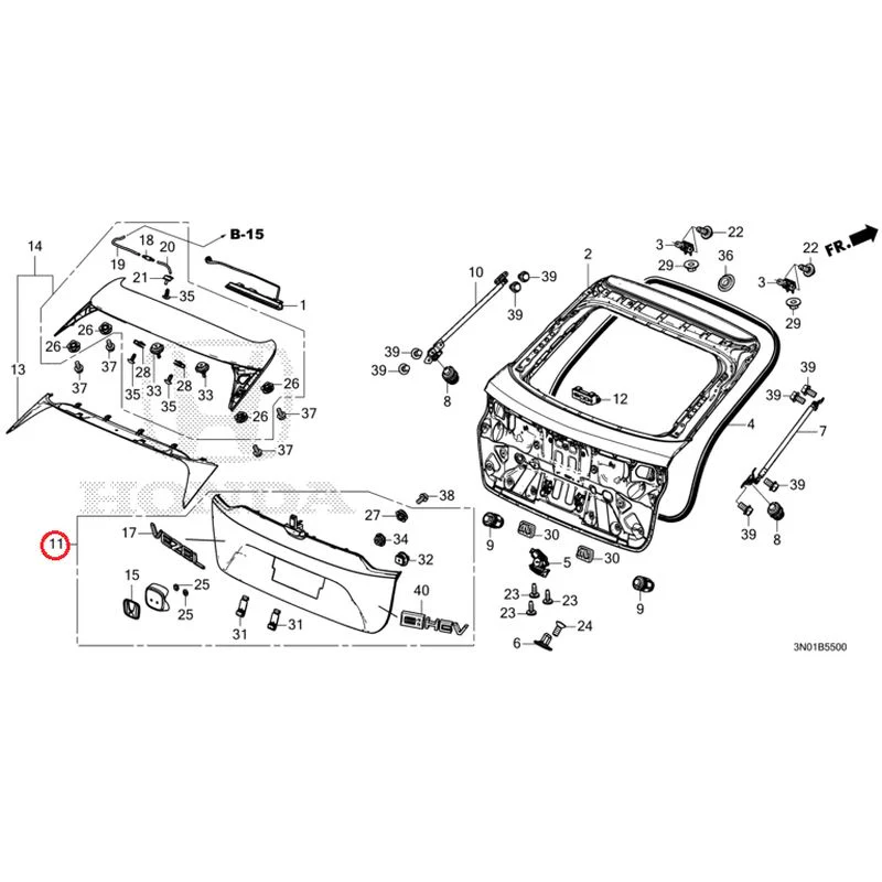 [NEW] JDM HONDA VEZEL e:HEV RV5 2025 Tailgate GENUINE OEM - Image 15