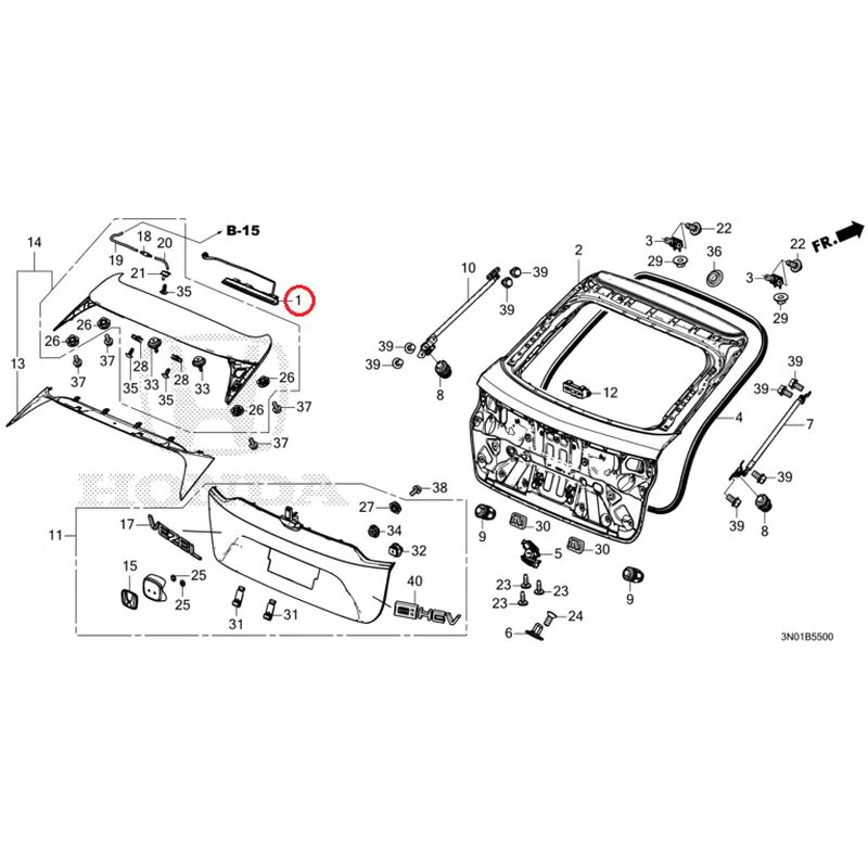 [NEW] JDM HONDA VEZEL e:HEV RV5 2025 Tailgate GENUINE OEM - Image 2
