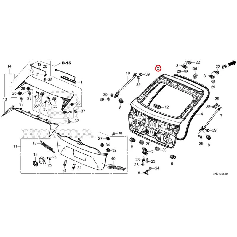 [NEW] JDM HONDA VEZEL e:HEV RV5 2025 Tailgate GENUINE OEM - Image 3