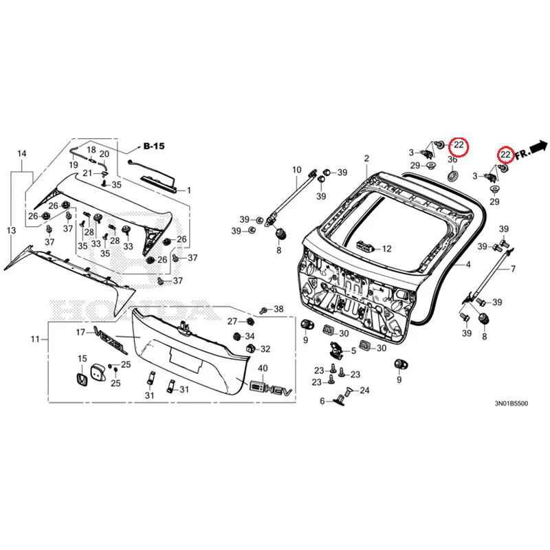 [NEW] JDM HONDA VEZEL e:HEV RV5 2025 Tailgate GENUINE OEM - Image 30