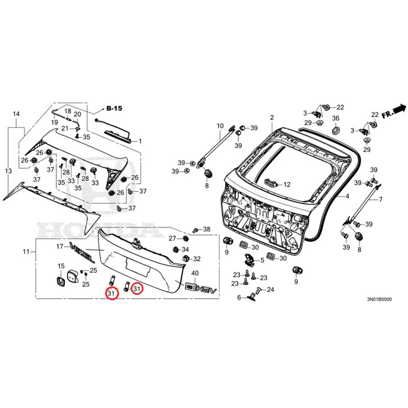 [NEW] JDM HONDA VEZEL e:HEV RV5 2025 Tailgate GENUINE OEM - Image 39
