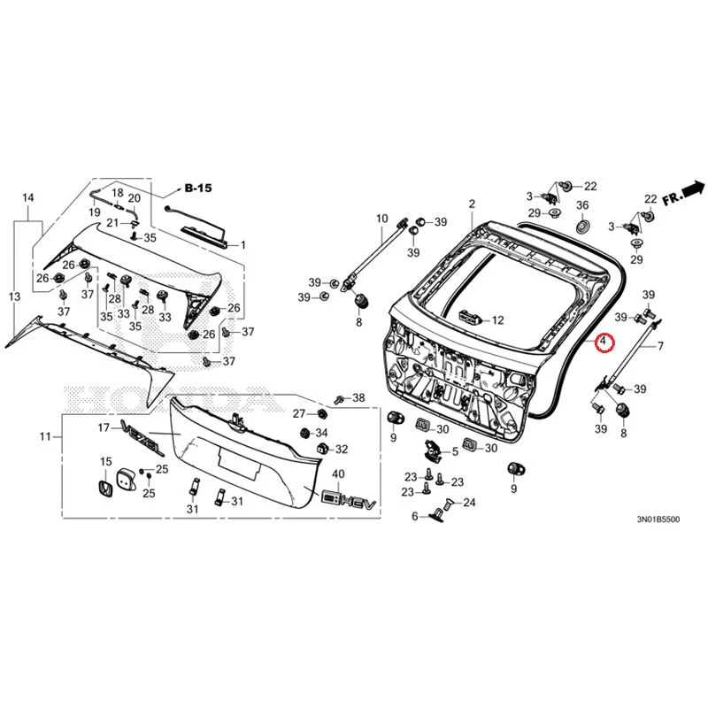 [NEW] JDM HONDA VEZEL e:HEV RV5 2025 Tailgate GENUINE OEM - Image 5