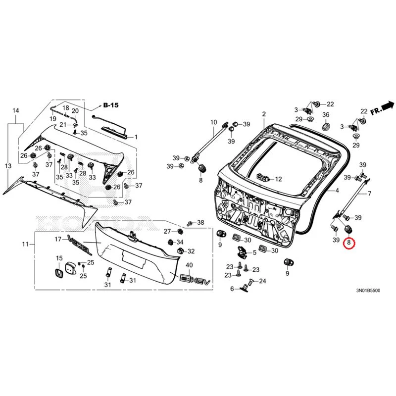 [NEW] JDM HONDA VEZEL e:HEV RV5 2025 Tailgate GENUINE OEM - Image 9