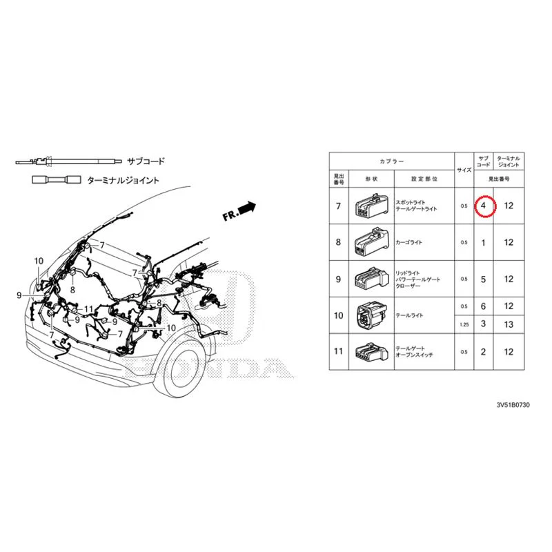 [NEW] JDM HONDA ZR-V e:HEV RZ4 2025 Electrical Connector (Rear) GENUINE OEM - Image 5