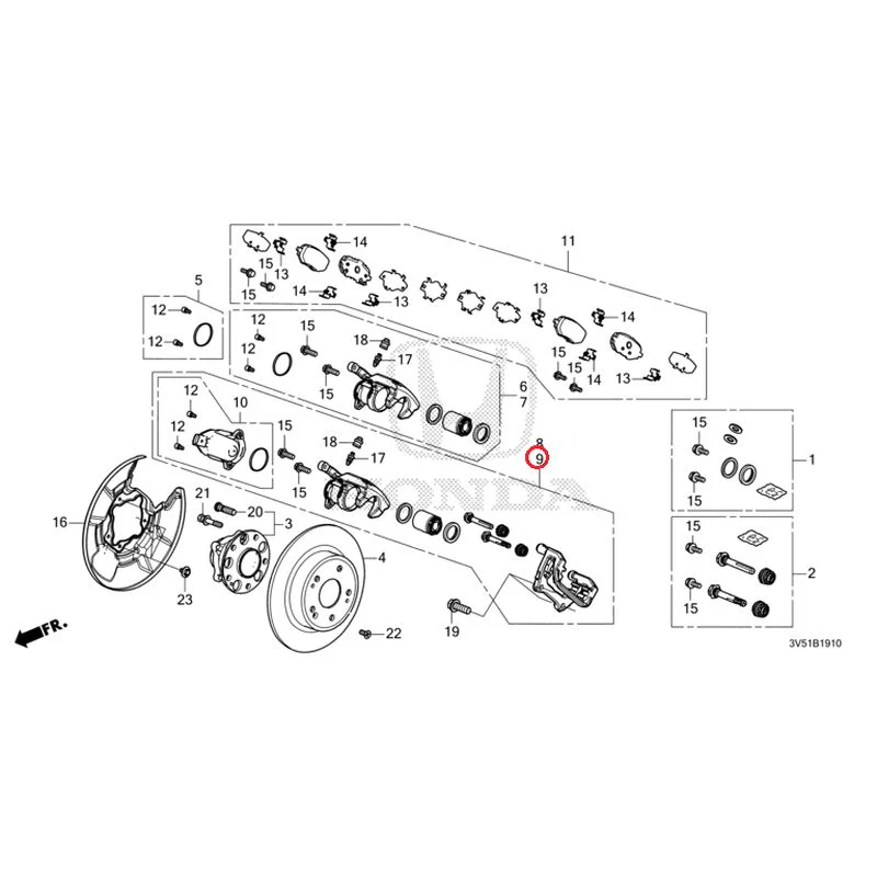 [NEW] JDM HONDA ZR-V e:HEV RZ4 2025 Rear Brake GENUINE OEM - Image 10