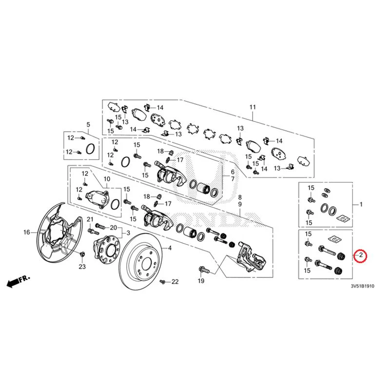 [NEW] JDM HONDA ZR-V e:HEV RZ4 2025 Rear Brake GENUINE OEM - Image 3