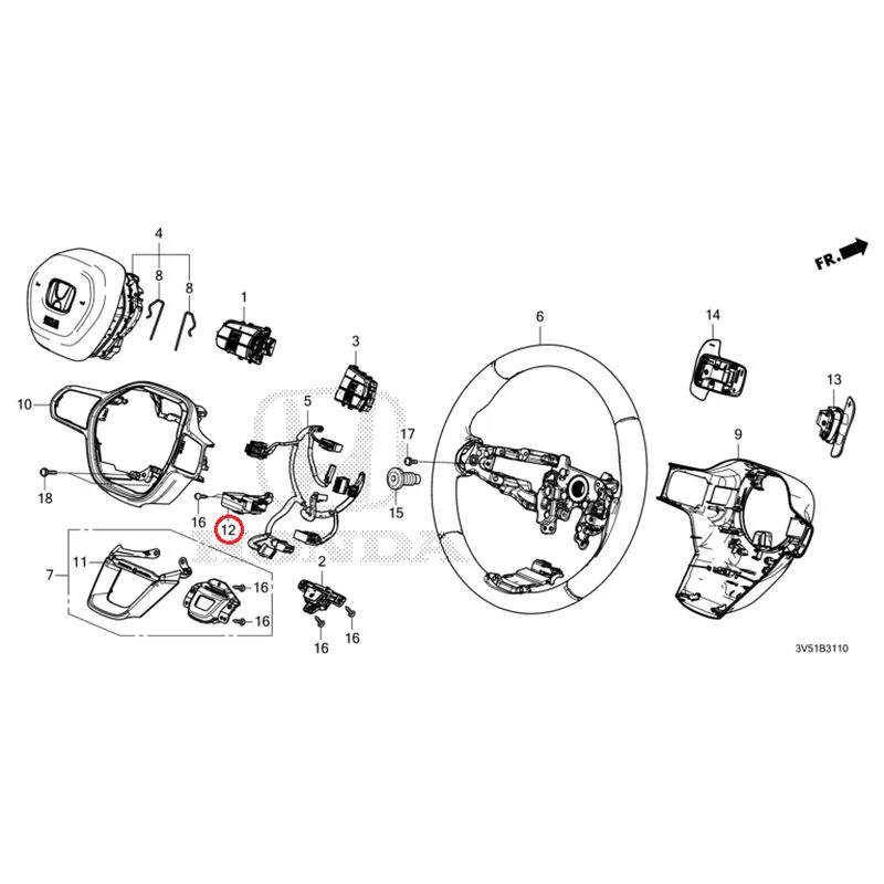 [NEW] JDM HONDA ZR-V e:HEV RZ4 2025 Steering Wheel GENUINE OEM - Image 12