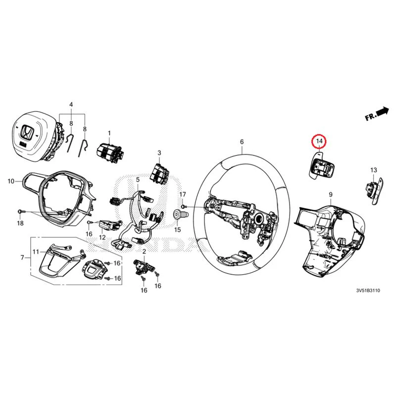 [NEW] JDM HONDA ZR-V e:HEV RZ4 2025 Steering Wheel GENUINE OEM - Image 14