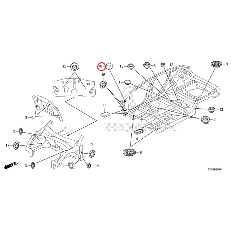 [NEW] JDM HONDA ZR-V e:HEV RZ4 2025 Grommets (Front) GENUINE OEM - Image 11