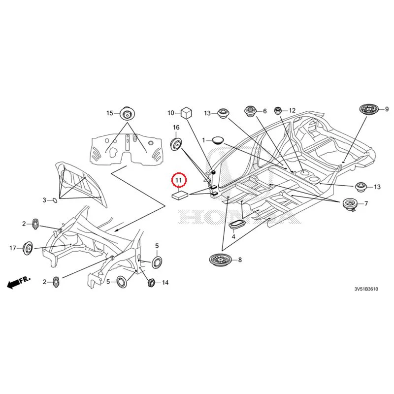 [NEW] JDM HONDA ZR-V e:HEV RZ4 2025 Grommets (Front) GENUINE OEM - Image 12