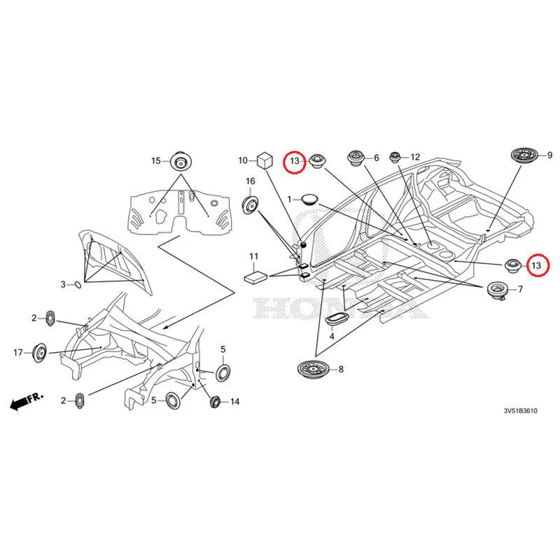 [NEW] JDM HONDA ZR-V e:HEV RZ4 2025 Grommets (Front) GENUINE OEM - Image 14