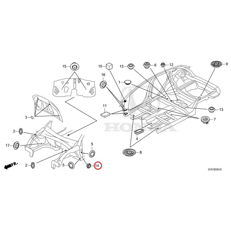 [NEW] JDM HONDA ZR-V e:HEV RZ4 2025 Grommets (Front) GENUINE OEM - Image 15